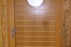 PORTE ENTREE BOIS ALU AVEC HUBLOT